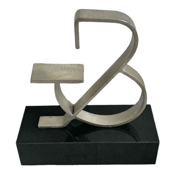 Ampersand Decorative Sculpture Iron & Black Granite Figurine Rare Home Decor - Picture 4 of 6